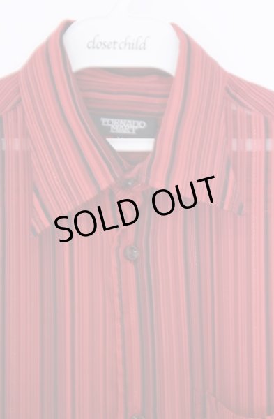 画像2: TORNADO MART / シースルーランダムストライプシャツ M レッド O-26-02-06-026-TO-sh-YM-ZT094 (2)