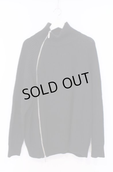 画像1: NO ID. BLACK / アシンメトリーZIPニットタートルネックカーディガン ONE ブラック O-26-02-06-030-NO-to-YM-ZT0209G (1)