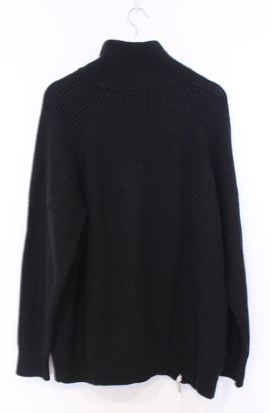 画像3: NO ID. BLACK / アシンメトリーZIPニットタートルネックカーディガン ONE ブラック O-26-02-06-030-NO-to-YM-OS (3)