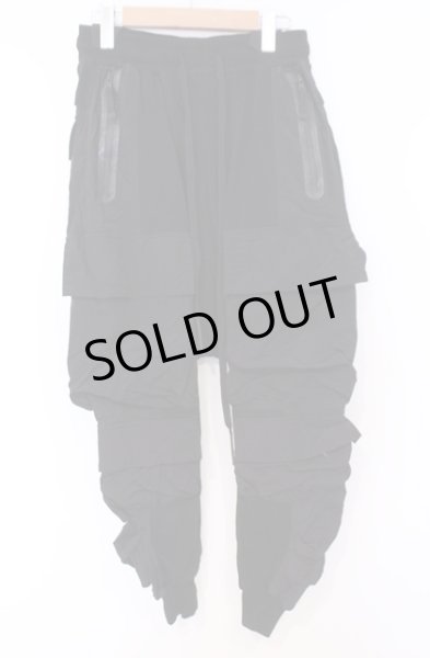 画像1: A.F ARTEFACT / ナイロン切り替えカーゴパンツ 2 ブラック O-26-02-06-039-A.-pa-YM-OS (1)