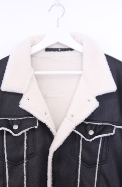 画像2: NO ID. / フェイクムートンBIGブルゾン ジャケット ONE ブラック O-26-02-06-008-NO-ou-YM-OS (2)