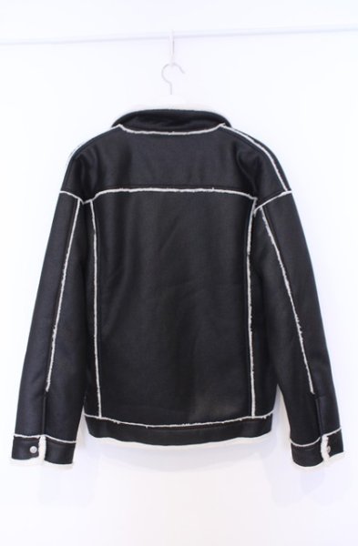 画像3: NO ID. / フェイクムートンBIGブルゾン ジャケット ONE ブラック O-26-02-06-008-NO-ou-YM-OS (3)