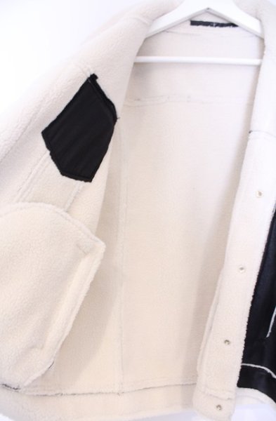 画像5: NO ID. / フェイクムートンBIGブルゾン ジャケット ONE ブラック O-26-02-06-008-NO-ou-YM-OS (5)