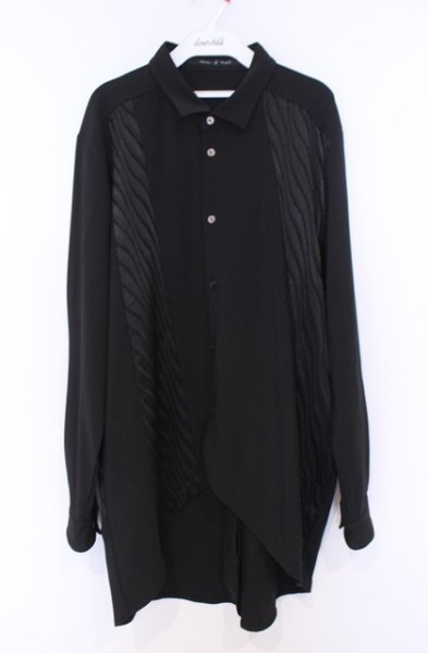 画像1: NO ID. BLACK / イレギュラーチェンジングシャツ ONE ブラック O-26-02-06-018-NO-sh-YM-OS (1)