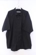 画像1: NO ID. / ストレッチショートカラーBIGシャツ ONE ブラック O-26-02-06-019-NO-sh-YM-OS (1)