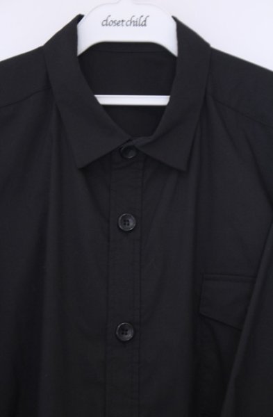 画像2: NO ID. / ストレッチショートカラーBIGシャツ ONE ブラック O-26-02-06-019-NO-sh-YM-OS (2)