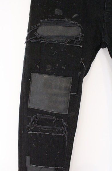 画像2: NO ID. BLACK / OVERDESIGNコラボ ストレッチデニムグランジスキニーパンツ 1 ブラック O-26-02-15-032-NO-pa-YM-OS (2)