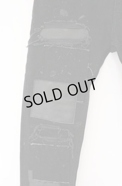 画像2: NO ID. BLACK / OVERDESIGNコラボ ストレッチデニムグランジスキニーパンツ 1 ブラック O-26-02-15-032-NO-pa-YM-ZT0218X (2)