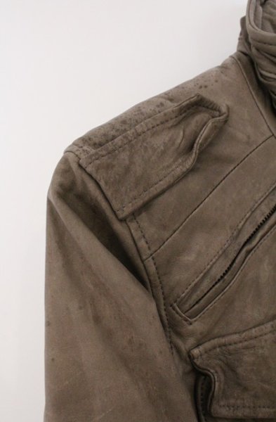 画像3: CHARM CULT / レザーM65 ジャケット 1 オリーブ O-26-02-15-005-CH-ja-YM-OS (3)