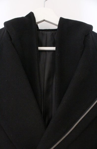 画像3: NO ID. / メルトンレイヤードフーデッドコート 1 ブラック O-26-02-15-009-NO-ou-YM-OS (3)