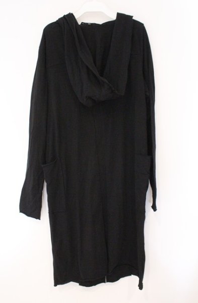 画像3: NO ID. BLACK / C天竺クロスシームフーデッドガウン 1 ブラック O-26-02-15-012-NO-to-YM-OS (3)