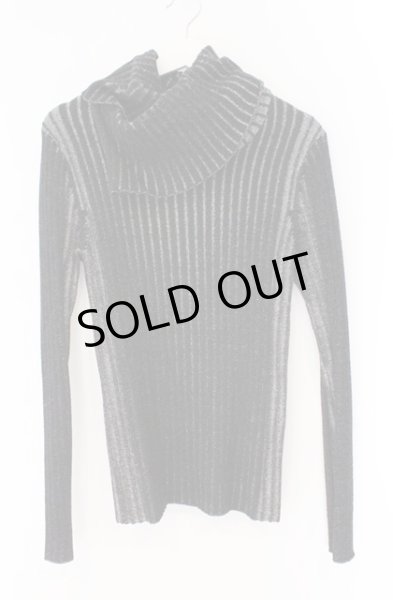 画像1: JOHNNY WOLF / 【エスカルゴ】ワイドリブ編みドレープタートルネック 1-2 ブラック O-26-02-15-022-JO-to-YM-OS (1)