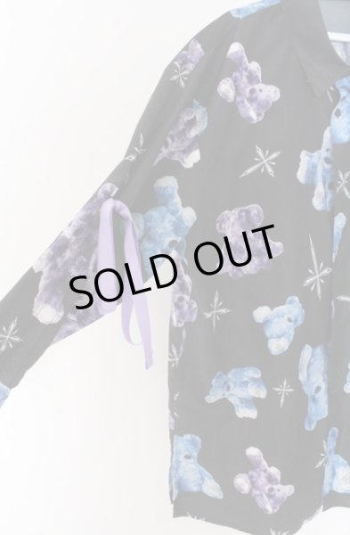 画像2: TRAVAS TOKYO / くま総柄ネクタイ付きシャツ/Myriad of bears shirts with tie F ブラック O-26-02-16-004-TR-sh-YM-OS (2)
