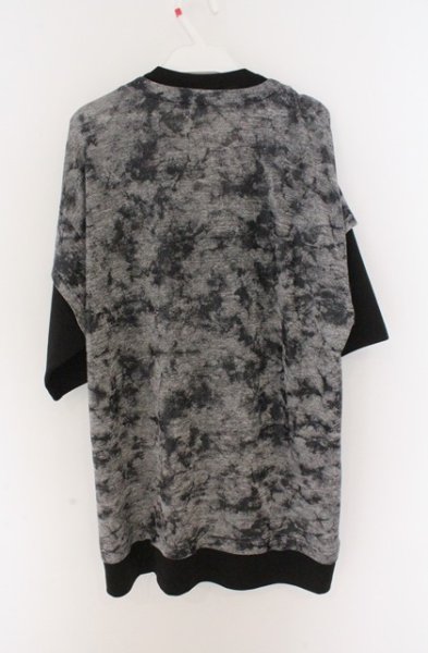 画像4: TORNADO MART / レイヤーレースアップムラ箔半袖カットソー M ブラックｘグレー O-26-02-16-005-TO-to-YM-OS (4)