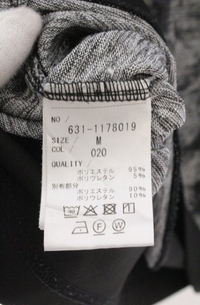 画像5: TORNADO MART / レイヤーレースアップムラ箔半袖カットソー M ブラックｘグレー O-26-02-16-005-TO-to-YM-OS (5)