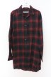 画像1: FUGA / Salamander ロングチェック長袖シャツ 44 レッド O-26-02-16-008-FU-sh-YM-OS (1)