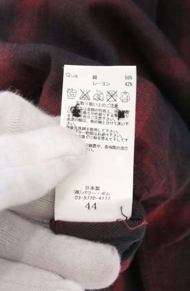 画像3: FUGA / Salamander ロングチェック長袖シャツ 44 レッド O-26-02-16-008-FU-sh-YM-OS (3)