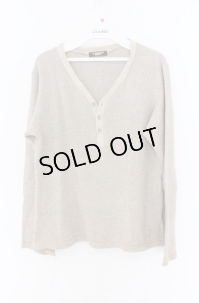 画像1: TORNADO MART / ヘンリーネックアクリルコットンニットソー  ライトブラウン O-26-02-16-013-TO-to-YM-ZT007 (1)