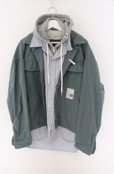 画像1: MAISON MIHARA YASUHIRO / TRIPLE LAYERED L/S SHIRTS シャツ M グリーン O-26-02-16-002-KU-sh-YM-OS (1)