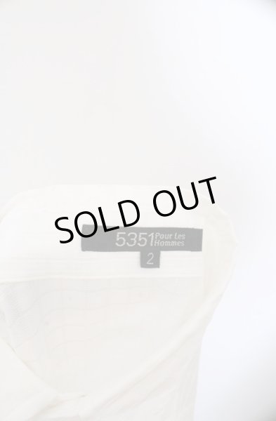 画像2: 5351pour les Hommes / ジャガードタイルシャツ 2 ホワイト O-26-02-18-025-53-sh-YM-ZT011 (2)