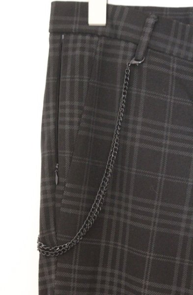 画像2: ZARA / チェーン付き裾ZIPタータンスキニーパンツ EU 36 ブラック O-26-02-18-028-ZA-pa-YM-OS (2)