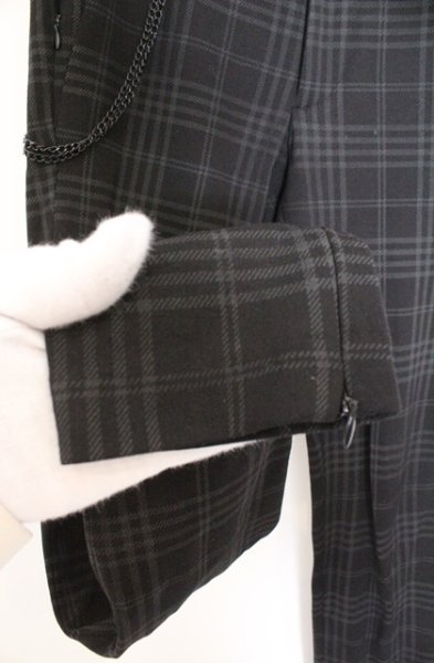 画像3: ZARA / チェーン付き裾ZIPタータンスキニーパンツ EU 36 ブラック O-26-02-18-028-ZA-pa-YM-OS (3)