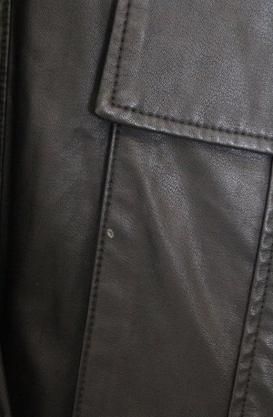 画像2: CIVARIZE / PUレザーオーバーサイズミリタリーシャツ F ブラック O-26-02-18-003-CI-sh-YM-OS (2)