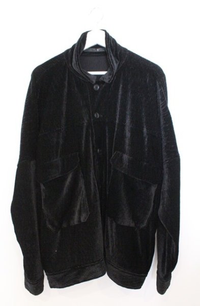 画像1: NO ID. / ベロアワッシャーマルチポケットブルゾン ONE ブラック O-26-02-18-017-NO-ja-YM-OS (1)