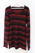画像1: SEANA / 縦編ボーダーニットソー L レッドｘブラック O-26-02-22-020-SE-to-YM-OS (1)