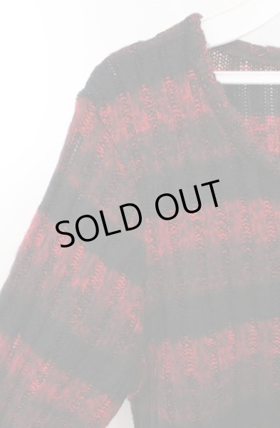 画像2: SEANA / 縦編ボーダーニットソー L レッドｘブラック O-26-02-22-020-SE-to-YM-OS (2)