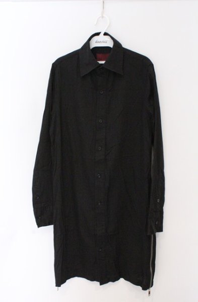 画像1: SEANA / サイドZIPロングシャツ L ブラック O-26-02-22-024-SE-sh-YM-OS (1)