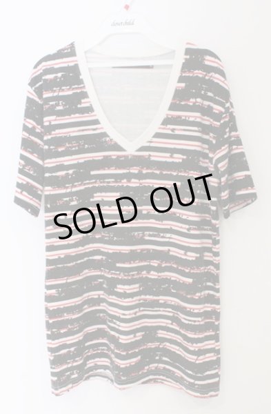 画像1: SEANA / シャドーボーダーVネックTシャツ XL マルチ O-26-02-22-026-SE-ts-YM-OS (1)