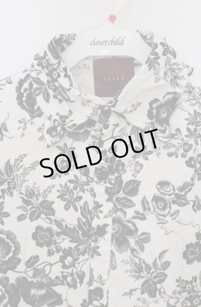 画像2: SEANA / フラワークインクル六分袖シャツ L ブラックｘホワイト O-26-02-22-027-SE-sh-YM-OS (2)