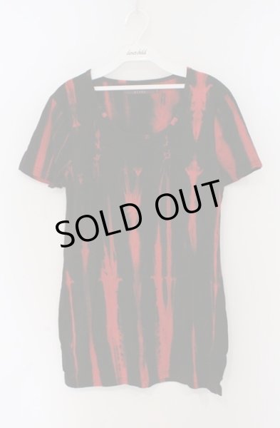 画像1: SEANA / ストライプブリーチTシャツ L ブラックｘレッド O-26-02-22-029-SE-ts-YM-OS (1)