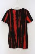 画像2: SEANA / ストライプブリーチTシャツ L ブラックｘレッド O-26-02-22-029-SE-ts-YM-OS (2)