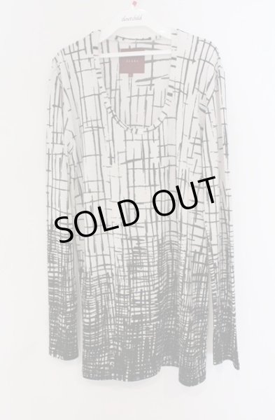 画像1: SEANA / 幾何学プリントカットソー L ホワイトｘブラック O-26-02-22-031-SE-to-YM-OS (1)