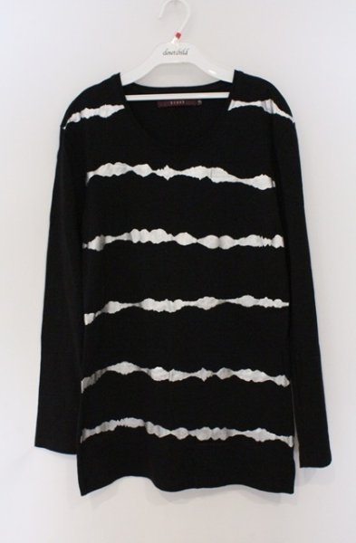 画像1: SEANA / 箔ボーダーカットソー XL ブラック O-26-02-22-032-SE-to-YM-OS (1)