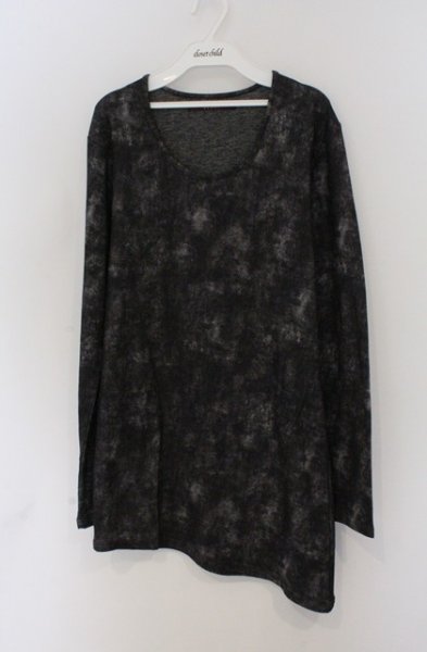 画像1: SEANA / シャドー総柄Uネックカットソー L グレー O-26-02-22-039-SE-to-YM-OS (1)