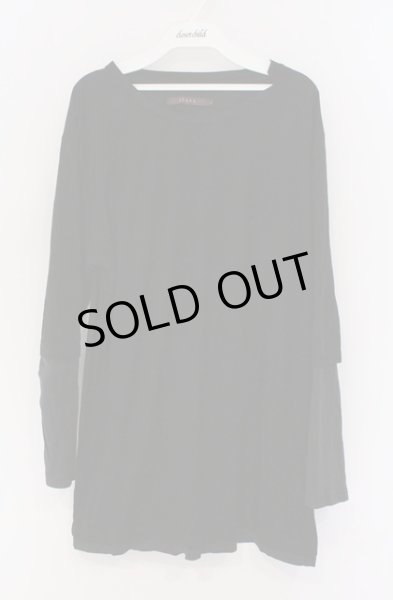 画像1: SEANA / フェイクスウェードUネックカットソー L ブラック O-26-02-22-040-SE-to-YM-ZT207 (1)