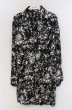 画像1: SEANA / ローズ総柄ロングシャツ L ブラックｘホワイト O-26-02-22-046-SE-sh-YM-OS (1)
