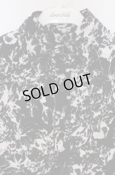 画像2: SEANA / ローズ総柄ロングシャツ L ブラックｘホワイト O-26-02-22-046-SE-sh-YM-ZT325 (2)