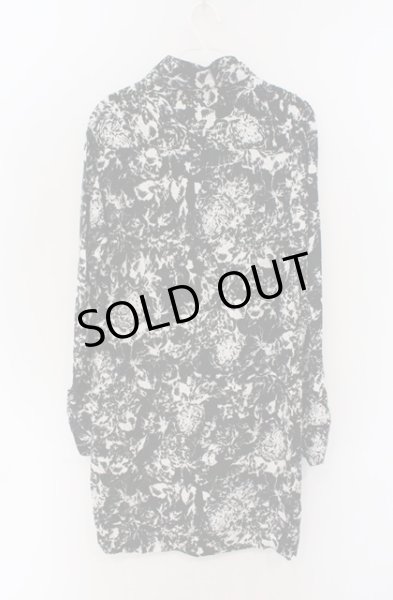 画像4: SEANA / ローズ総柄ロングシャツ L ブラックｘホワイト O-26-02-22-046-SE-sh-YM-ZT325 (4)