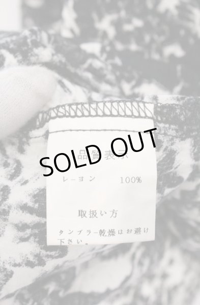 画像5: SEANA / ローズ総柄ロングシャツ L ブラックｘホワイト O-26-02-22-046-SE-sh-YM-ZT325 (5)