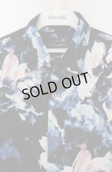 画像2: CIVARIZE / Ambition ローズジャガードロングシャツ 46 ブルーｘブラック O-26-02-22-048-CI-sh-YM-OS (2)