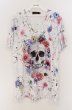 画像1: CIVARIZE / フラワースカル総柄UネックTシャツ 46 ホワイト O-26-02-22-052-CI-ts-YM-OS (1)