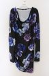 画像1: CIVARIZE / フラワー総柄ドレープカットソー 46 ブラックｘパープル O-26-02-22-053-CI-to-YM-OS (1)