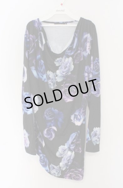 画像1: CIVARIZE / フラワー総柄ドレープカットソー 46 ブラックｘパープル O-26-02-22-053-CI-to-YM-OS (1)