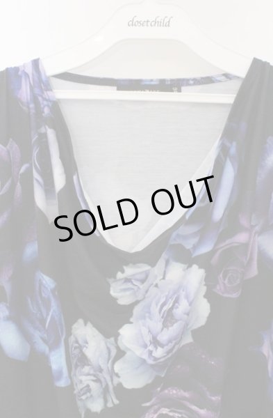 画像2: CIVARIZE / フラワー総柄ドレープカットソー 46 ブラックｘパープル O-26-02-22-053-CI-to-YM-OS (2)