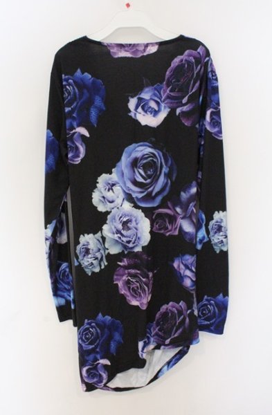 画像3: CIVARIZE / フラワー総柄ドレープカットソー 46 ブラックｘパープル O-26-02-22-053-CI-to-YM-OS (3)