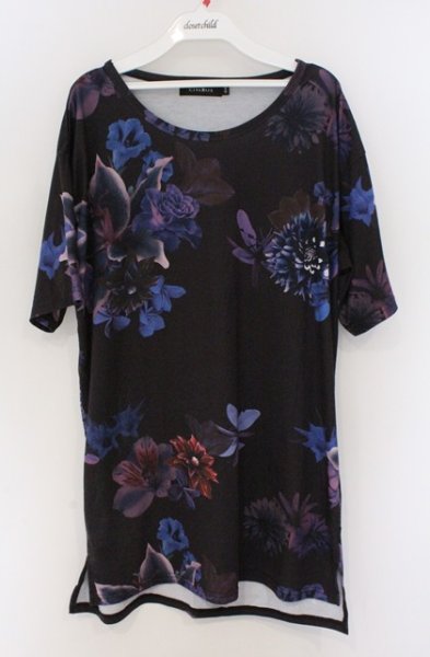 画像1: CIVARIZE / Particle フラワー総柄ビッグTシャツ 44 ブラックｘブルー O-26-02-22-055-CI-ts-YM-OS (1)